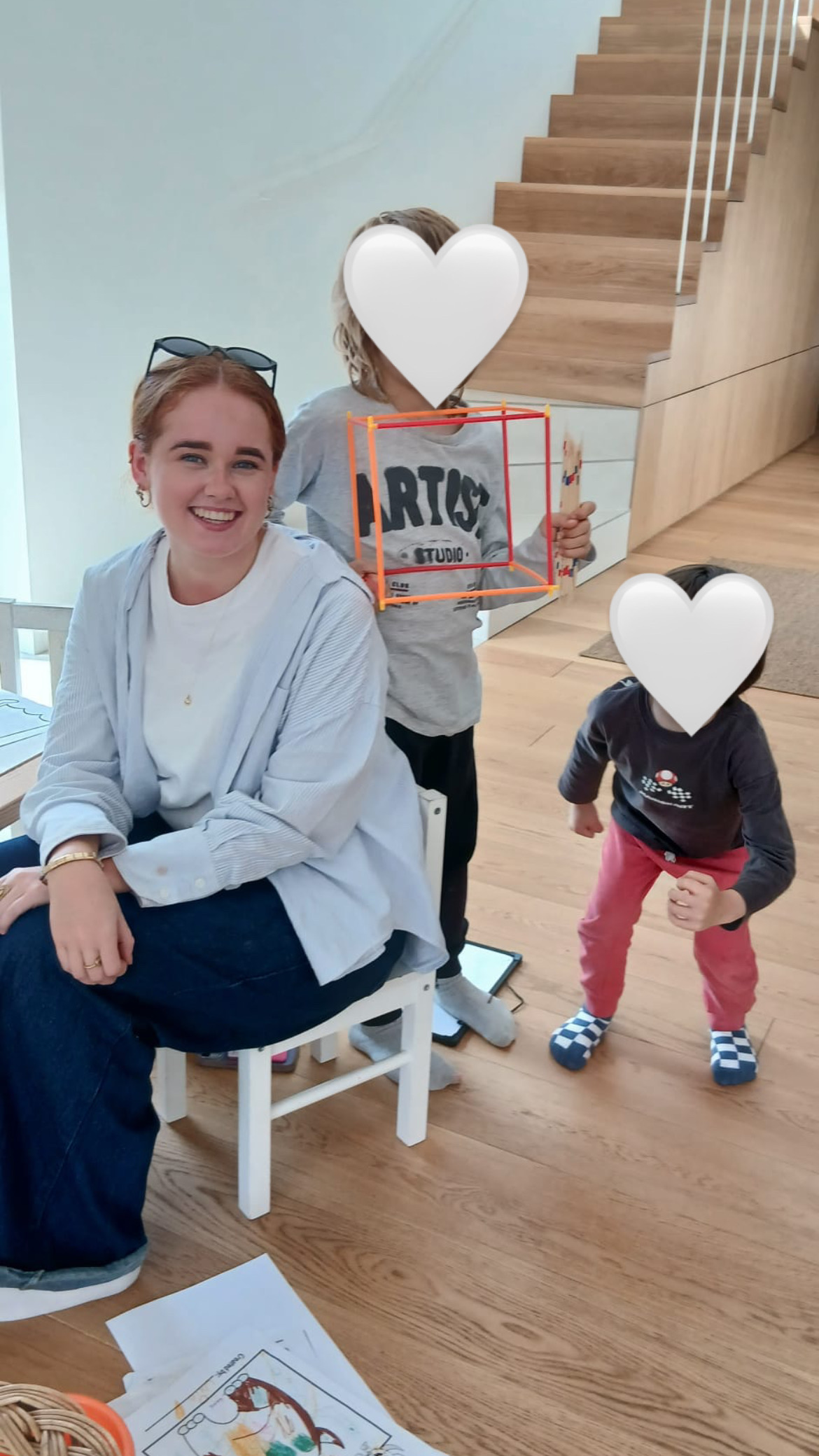 TEFL tutor with young English learners during a private tutoring session while studying abroad on Erasmus in Spain.
