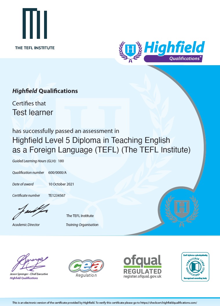 Level 5 TEFL Diploma | Government Regulated | TEFL Institute Of Ireland