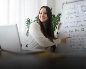 30-Hour Teaching English Online. Teach English online, online classes, teacher online, online teaching, English learning via laptop