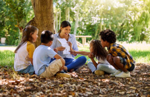 Summer camp TEFL ireland, summer TEFL camps in Ireland 2026, non native English TEFL Teacher outside with students