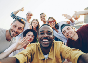 Happy international friends made while teaching English overseas and living abroad