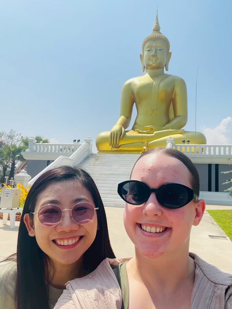 English teacher visiting the Big Buddha in Thailand while living and teaching abroad.
