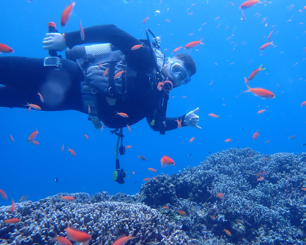 Jack Cleary scuba diving in Asia during his years teaching and travelling abroad