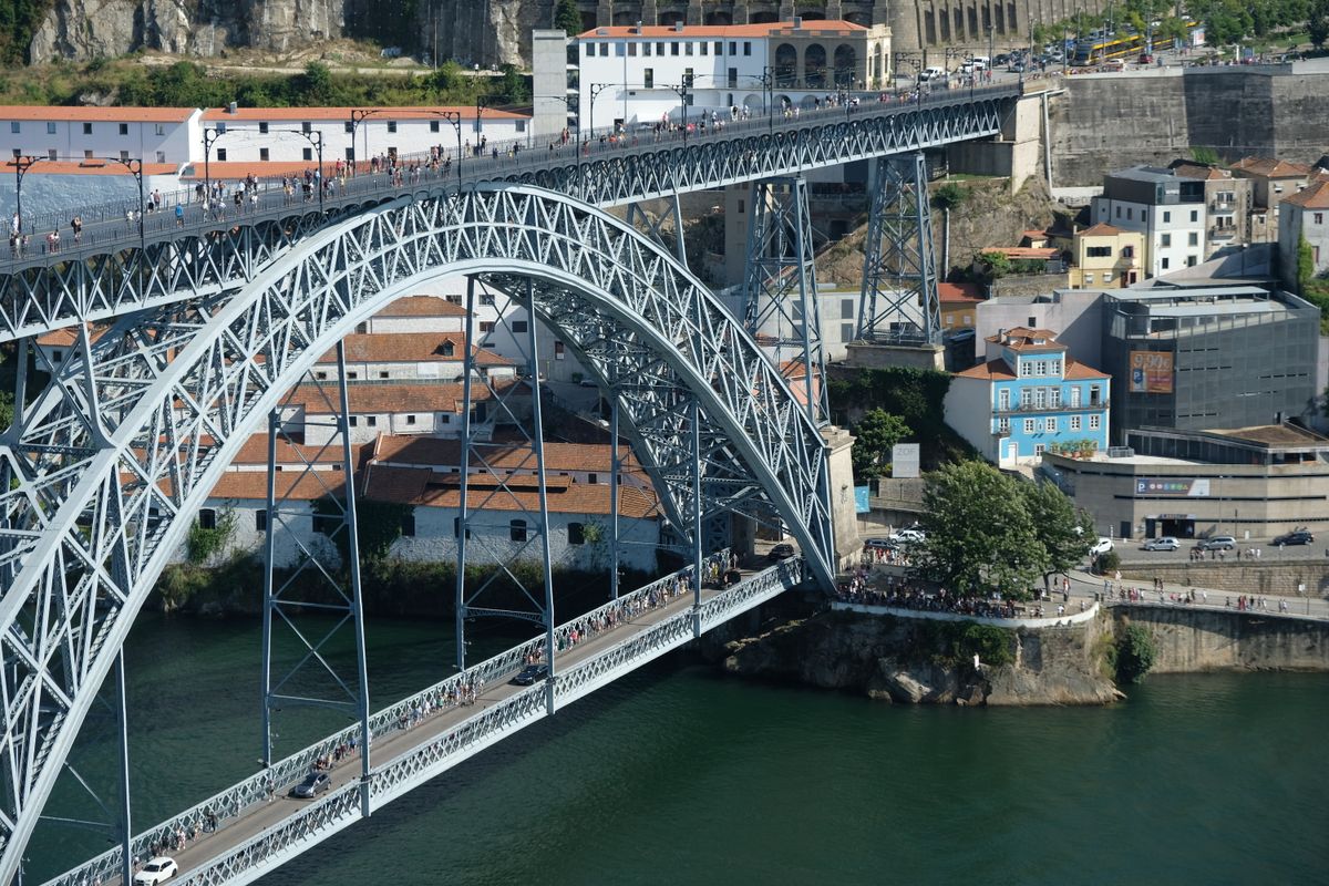 Dom Luis I Bridge over the River Douro in Porto, a hub for language academy jobs