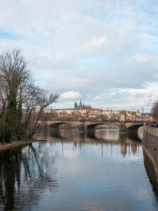 Charles Bridge and the Vltava River in Prague, Czech Republic